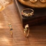 colorful zirconia gold plated birthstone ring - Image 3