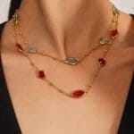 Dopamine Swarovski Crystal small steel bead necklace - Image 3