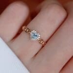 Heart-shaped aquamarine diamond ring - Image 3