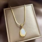 Natural white Jade drop Necklace - Image 3