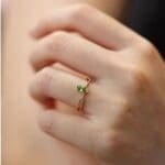 Green vintage drop two layer ring - Image 5