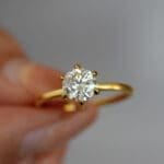 Six-claw round 1ct carat round moissanite ring - Image 2