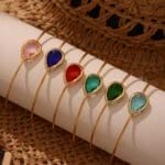 Teardrop Swarovski crystal Cuff Bracelet - Image 2