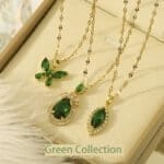 Emerale color CZ Necklace collection