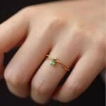 Green vintage drop two layer ring - Image 2