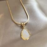 Natural white Jade drop Necklace - Image 2