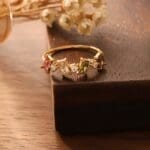 colorful zirconia gold plated birthstone ring - Image 5