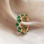 Emerald color CZ fortune-attracting adjustable ring - Image 3