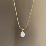 Natural white Jade drop Necklace - Image 4