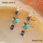 colorful zirconia drop earing - Image 4