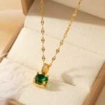 Emerale color CZ Necklace collection - Image 5