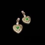 Antique Peacock Green Opal Heart Gemstone set - Image 2