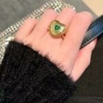 Antique Peacock Green Opal Heart Gemstone set - Image 4