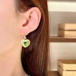 Antique Peacock Green Opal Heart Gemstone set - Image 5