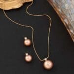 Chocolate and white pearl jewelry set - Image 3