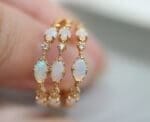 Vintage natural opal hollow pattern ring - Image 2