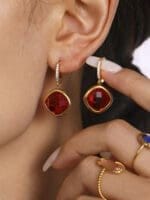 Transparent and super shiny Swarovski crystal full diamond earrings - Image 4