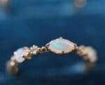 Vintage natural opal hollow pattern ring - Image 3