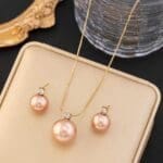 chocholate pearl jewelry set