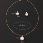 Chocolate and white pearl jewelry set - Image 5