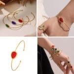 Teardrop Swarovski crystal Cuff Bracelet