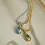 Water drop blue ocean necklace